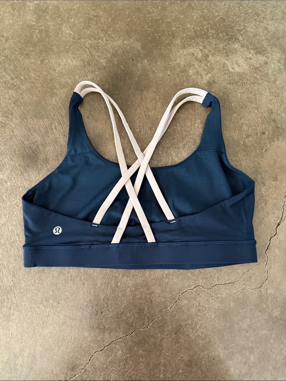 lululemon athletica Navy Sports Bra with Pink Cross-Straps